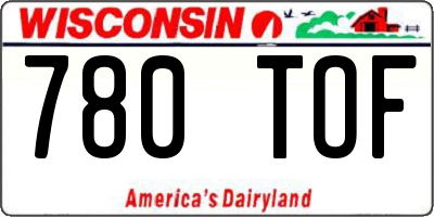 WI license plate 780TOF