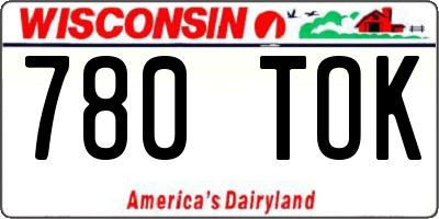 WI license plate 780TOK
