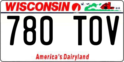 WI license plate 780TOV