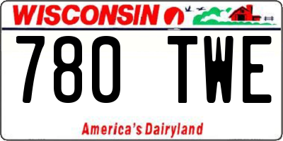 WI license plate 780TWE