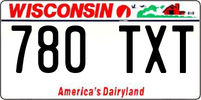 WI license plate 780TXT