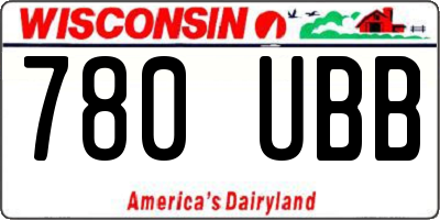 WI license plate 780UBB