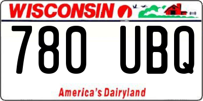 WI license plate 780UBQ