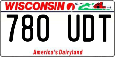 WI license plate 780UDT