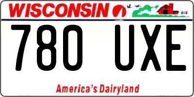 WI license plate 780UXE