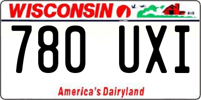 WI license plate 780UXI