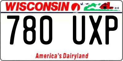 WI license plate 780UXP