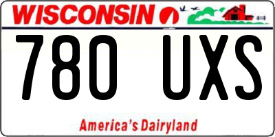 WI license plate 780UXS