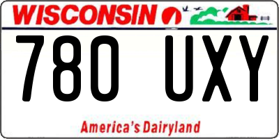 WI license plate 780UXY