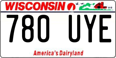 WI license plate 780UYE