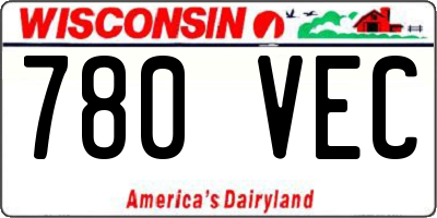 WI license plate 780VEC