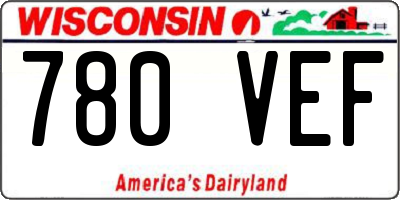 WI license plate 780VEF