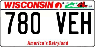 WI license plate 780VEH