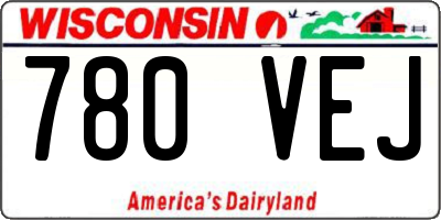WI license plate 780VEJ