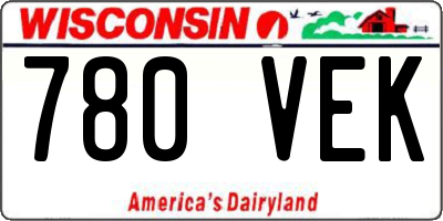 WI license plate 780VEK