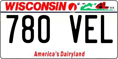 WI license plate 780VEL