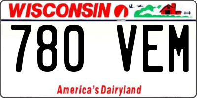 WI license plate 780VEM