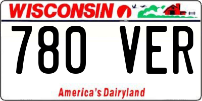 WI license plate 780VER