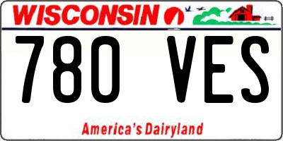 WI license plate 780VES
