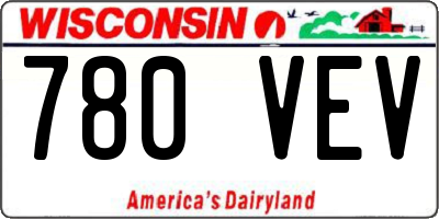 WI license plate 780VEV
