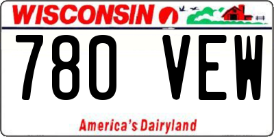 WI license plate 780VEW