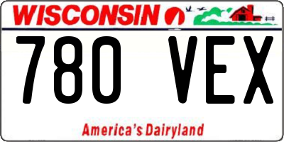 WI license plate 780VEX