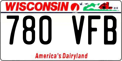 WI license plate 780VFB