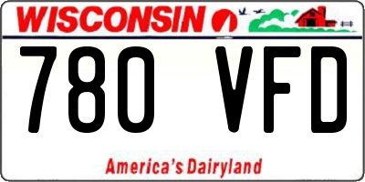 WI license plate 780VFD
