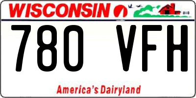 WI license plate 780VFH