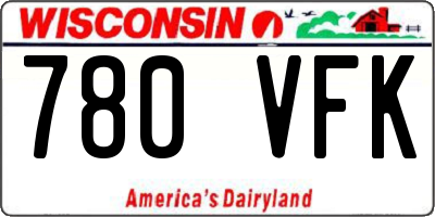 WI license plate 780VFK
