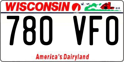 WI license plate 780VFO