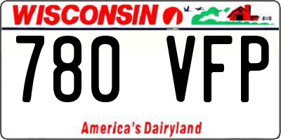 WI license plate 780VFP