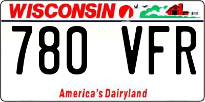 WI license plate 780VFR