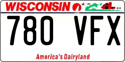 WI license plate 780VFX