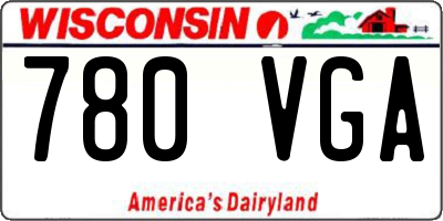 WI license plate 780VGA