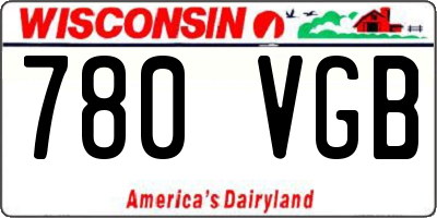 WI license plate 780VGB