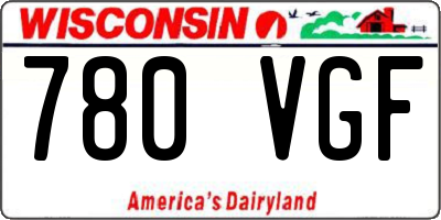 WI license plate 780VGF