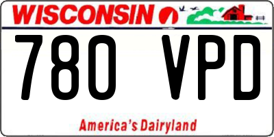 WI license plate 780VPD