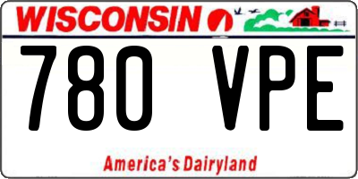 WI license plate 780VPE