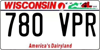 WI license plate 780VPR