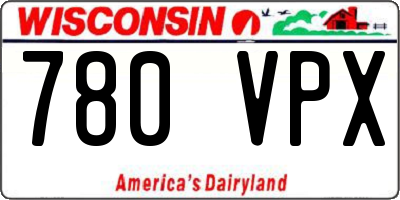 WI license plate 780VPX
