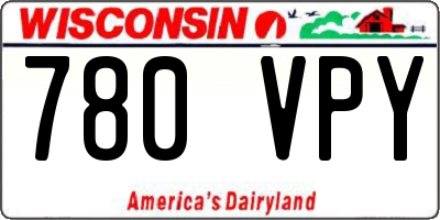 WI license plate 780VPY