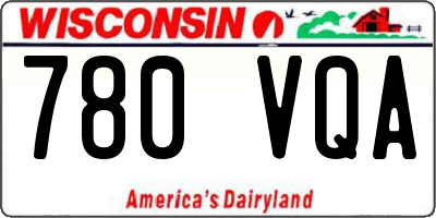 WI license plate 780VQA
