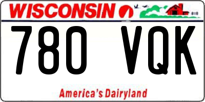 WI license plate 780VQK