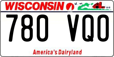 WI license plate 780VQO