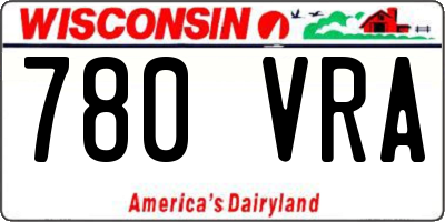 WI license plate 780VRA