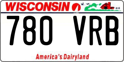 WI license plate 780VRB