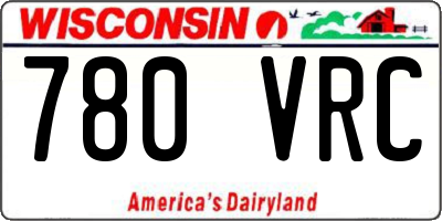 WI license plate 780VRC
