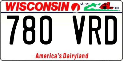 WI license plate 780VRD
