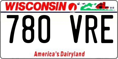 WI license plate 780VRE